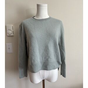 Rachel Zoe Womens Large 100% Cashmere Sweater Sage Light Green Casual Boho Cute